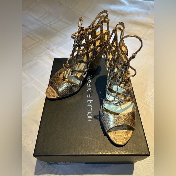 Authentic Alexandre Birman Python Wedge - Picture 2 of 10